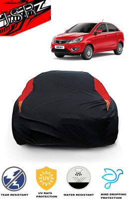 J S R Car Cover For Tata Zest (With Mirror Pockets)(Red, Black)