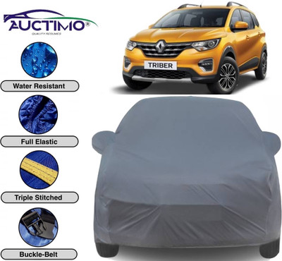 AUCTIMO Car Cover For Renault Triber (With Mirror Pockets)(Grey)