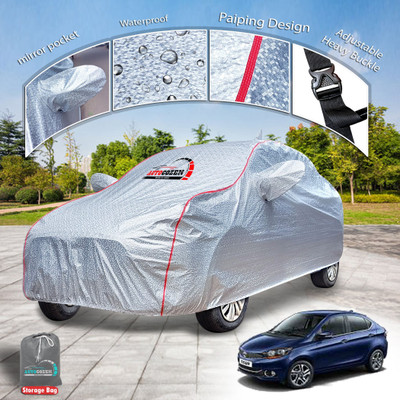 AUTOCOZEN Car Cover For Tata Tigor (With Mirror Pockets)(Silver)