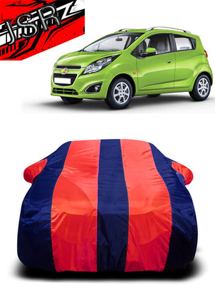 J S R Car Cover For Chevrolet Beat (With Mirror Pockets)(Red, Blue)