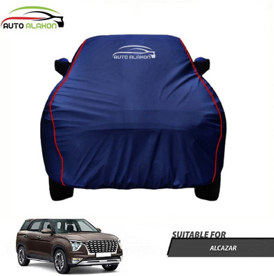 AUTO ALAXON Car Cover For Hyundai Alcazar (With Mirror Pockets)(Blue)