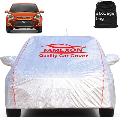 FAMEXON Car Cover For Ford Figo, Figo 1.2P Ambiente MT, Figo 1.2P Titanium MT, Figo 1.5D Ambiente MT (With Mirror Pockets)(Silver)