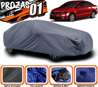 prozas Car Cover For Skoda Rapid (With Mirror Pockets)(Grey)