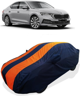 Coxtor Car Cover For Skoda Octavia (With Mirror Pockets)(Orange)