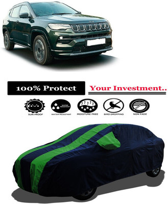 Amexride Car Cover For Jeep Compass (With Mirror Pockets)(Green)