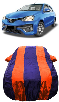 Wegather Car Cover For Toyota Etios Liva 1.2 GX Petrol (With Mirror Pockets)(Orange)