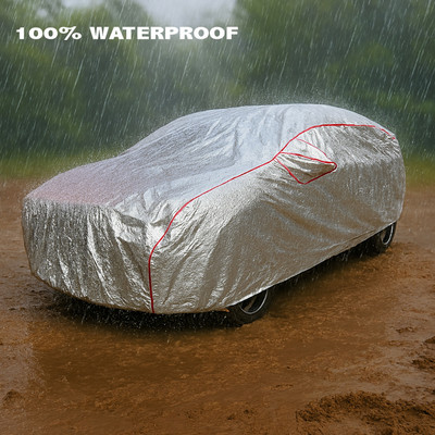 CODOKI Car Cover For Nissan Magnite (With Mirror Pockets)(Silver, Red)