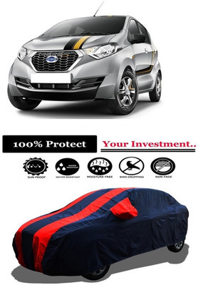 Amexride Car Cover For Datsun Redi GO Gold 1.0 (With Mirror Pockets)(Red)
