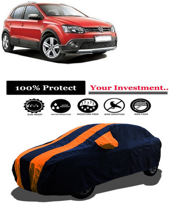 Amexride Car Cover For Volkswagen Cross Polo 1.2 MPI (With Mirror Pockets)(Orange)