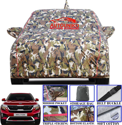 autouniko Car Cover For Kia SELTOS (With Mirror Pockets)(Multicolor)