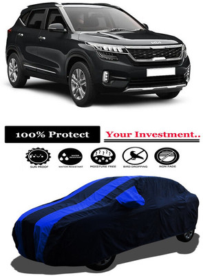 Amexride Car Cover For Kia Seltos HTX CVT 1.5 (With Mirror Pockets)(Multicolor)