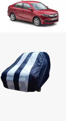 SRI GORAKHNATH TRADERS Car Cover For Honda Amaze S Petrol (Without Mirror Pockets)(White, Blue)