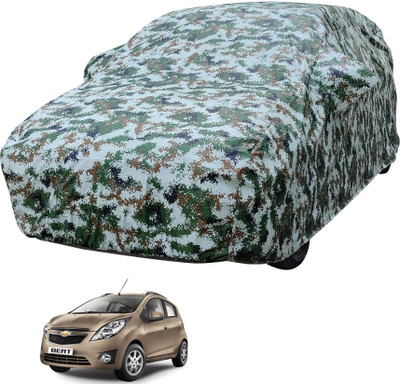 Auto Hub Car Cover For Chevrolet Beat (With Mirror Pockets)(Multicolor)