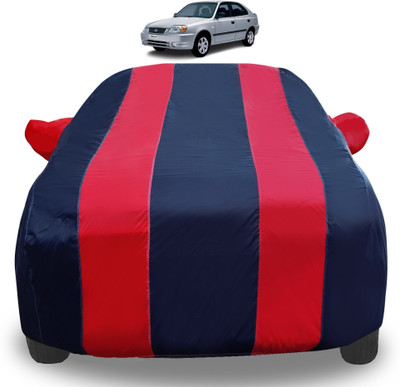 Amanzo Car Cover For Hyundai Accent (With Mirror Pockets)(Red)