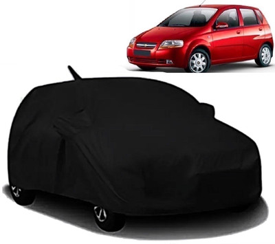 AXLOZ Car Cover For Chevrolet Aveo Uva (With Mirror Pockets)(Black)