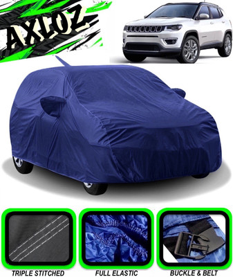 AXLOZ Car Cover For Jeep Compass (With Mirror Pockets)(Blue)