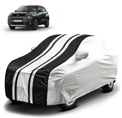 FABTEC Car Cover For Tata Punch (With Mirror Pockets)(Black, For 2022, 2023, 2024 Models)