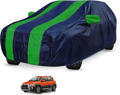 Auto Hub Car Cover For Toyota Etios Cross (Without Mirror Pockets)(Black, Green)