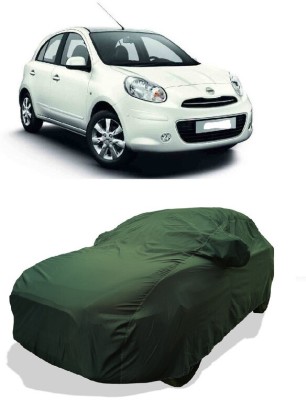 Coxtor Car Cover For Nissan Micra K9K (With Mirror Pockets)(Green)