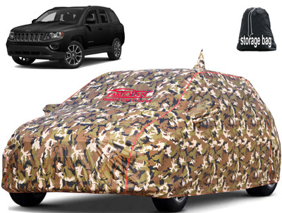 FAMEXON Car Cover For Jeep Compass (With Mirror Pockets)(Green)