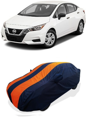 Coxtor Car Cover For Nissan Sunny (With Mirror Pockets)(Orange)