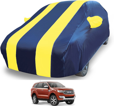 MOCKHE Car Cover For Ford Endeavour (With Mirror Pockets)(Yellow, Blue)