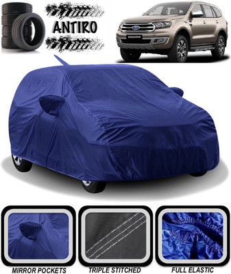 ANTIRO Car Cover For Ford Endeavour (With Mirror Pockets)(Blue)