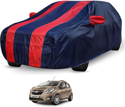 Auto Hub Car Cover For Chevrolet Beat (Without Mirror Pockets)(Black, Red)
