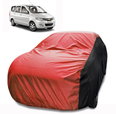 MoTRoX Car Cover For Chevrolet Enjoy (Without Mirror Pockets)(Red, Black)