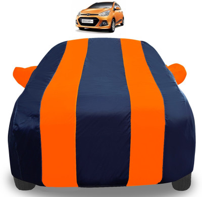 Auto Hub Car Cover For Hyundai Grand i10 (With Mirror Pockets)(Orange)