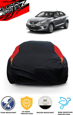 J S R Car Cover For Chevrolet Baleno Zeta Petrol (With Mirror Pockets)(Red, Black)
