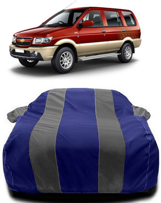 Autoprime Car Cover For Chevrolet Tavera (With Mirror Pockets)(Grey, Blue)