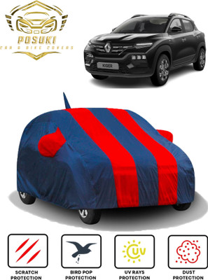 POSUKI Car Cover For Renault Kiger (With Mirror Pockets)(Blue, Red)