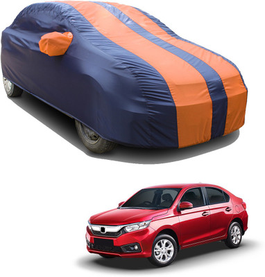SS FOR YOUR SMART NEEDS Car Cover For Honda Amaze (With Mirror Pockets)(Orange, Blue)