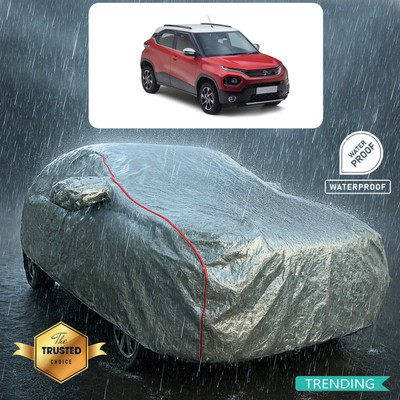 PAGORA Car Cover For Tata Punch (With Mirror Pockets)(Silver, Red)
