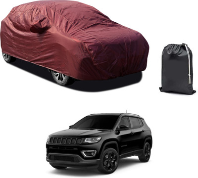 PAGORA Car Cover For Jeep Compass (With Mirror Pockets)(Maroon)