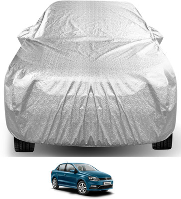 Auto Hub Car Cover For Volkswagen Ameo (With Mirror Pockets)(Silver)