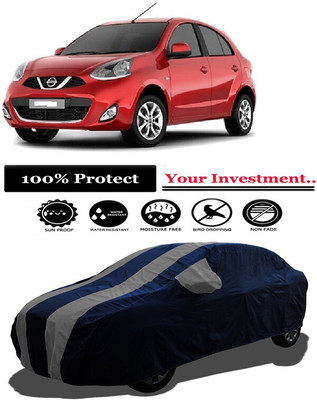 Amexride Car Cover For Nissan Micra XL Optional (With Mirror Pockets)(Grey)