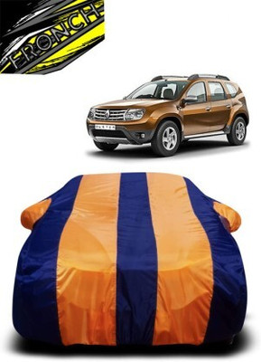 FRONCH Car Cover For Renault Duster (With Mirror Pockets)(Orange, Blue)