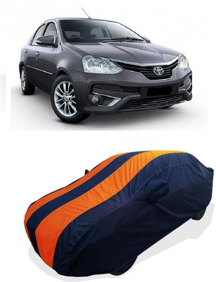 Coxtor Car Cover For Toyota Platinum Etios 1.5 V (With Mirror Pockets)(Orange)
