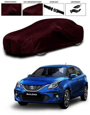 ANTHUB Car Cover For Maruti Suzuki Baleno (With Mirror Pockets)(Maroon)