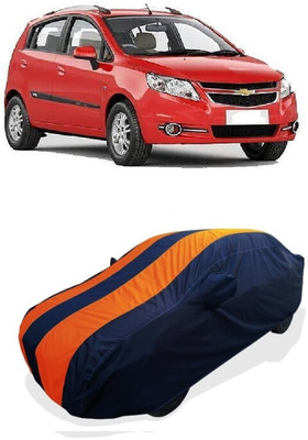 Coxtor Car Cover For Chevrolet Sail Hatchback 1.3 TCDi LS ABS (With Mirror Pockets)(Orange)