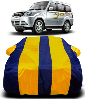 S Shine Max Car Cover For Tata Sumo Grande (With Mirror Pockets)(Blue, Yellow)