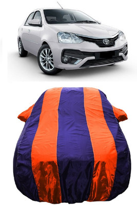 Wegather Car Cover For Toyota Etios V (With Mirror Pockets)(Orange)