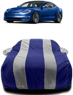 Autoprime Car Cover For Tesla Model X Electric(Battery) (With Mirror Pockets)(White, Blue)