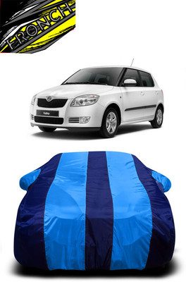 FRONCH Car Cover For Skoda Fabia (With Mirror Pockets)(Blue)