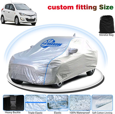 GARREGE Car Cover For Hyundai i20 (With Mirror Pockets)(Silver, For 2023, 2024, 2025 Models)