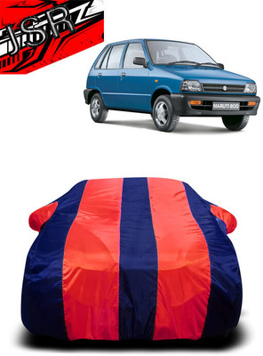 J S R Car Cover For Hyundai 800 AC BSII (With Mirror Pockets)(Red, Blue)