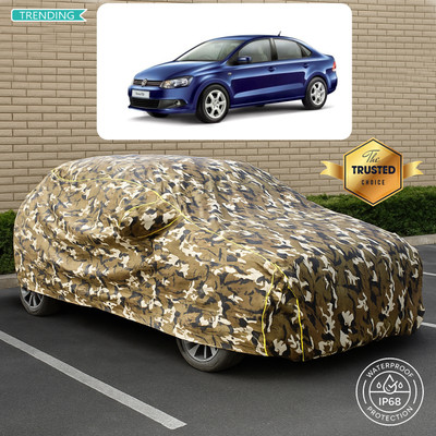 PAGORA Car Cover For Volkswagen Vento (With Mirror Pockets)(Yellow, Multicolor)