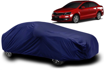 Swarish Car Cover For Skoda Rapid (With Mirror Pockets)(Blue)